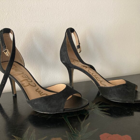 LIKE NEW! Black Porchia Sam Edelman Suede High Heel Shoes -  7M - Picture 13 of 13